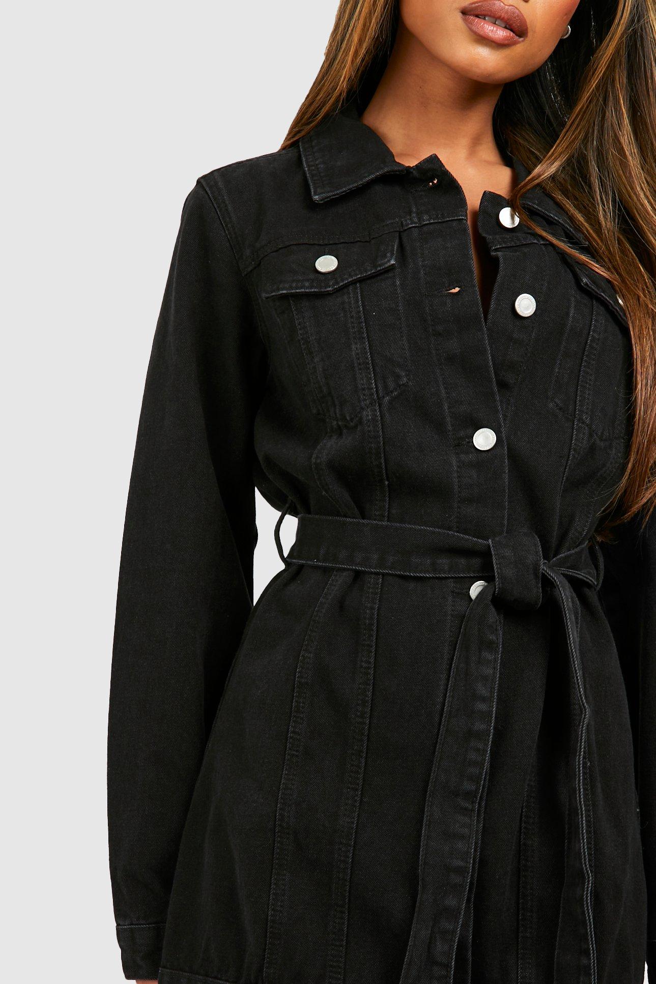 Belted Western Denim Micro Mini Shirt Dress | boohoo USA Belted Western Denim Micro Mini Shirt Dress | boohoo USA